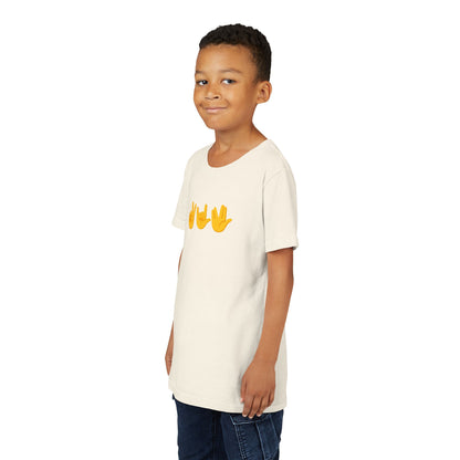 Peace, Love, Live Long Emoji Short Sleeve Kids' T-Shirt (multicolors)