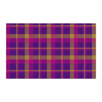 Yellow + Magenta Plaid 100% Cotton Twill Fabric