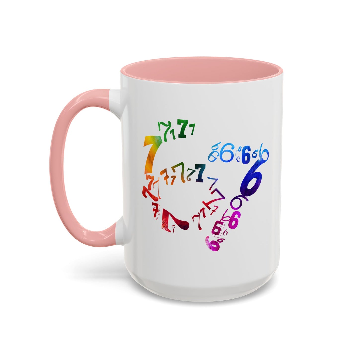 6-7 Meme Illusion Colorful Handle Ceramic Mug (11, 15oz)