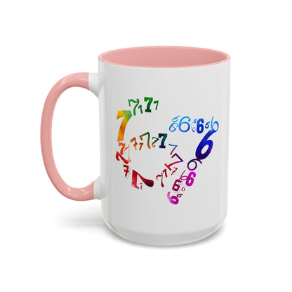 6-7 Meme Illusion Colorful Handle Ceramic Mug (11, 15oz)