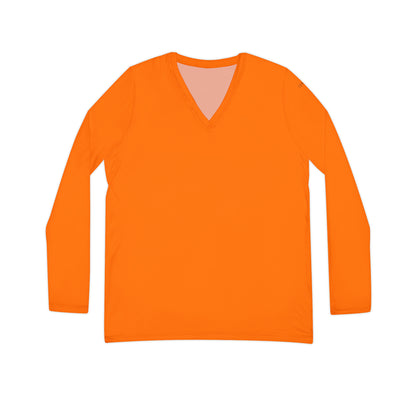 Hunter Safety Orange Women's Long Sleeve V-neck Shirt