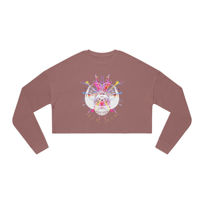 Dragonfly Color Explosion Women's Cropped Sweatshirt