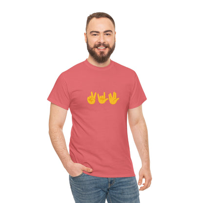Peace, Love, Live Long Emoji Adult 100% Cotton T-Shirt (Multicolors)