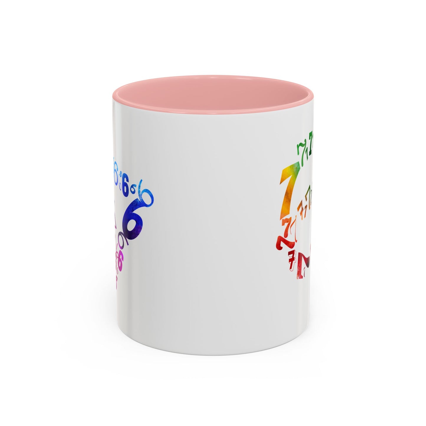 6-7 Meme Illusion Colorful Handle Ceramic Mug (11, 15oz)
