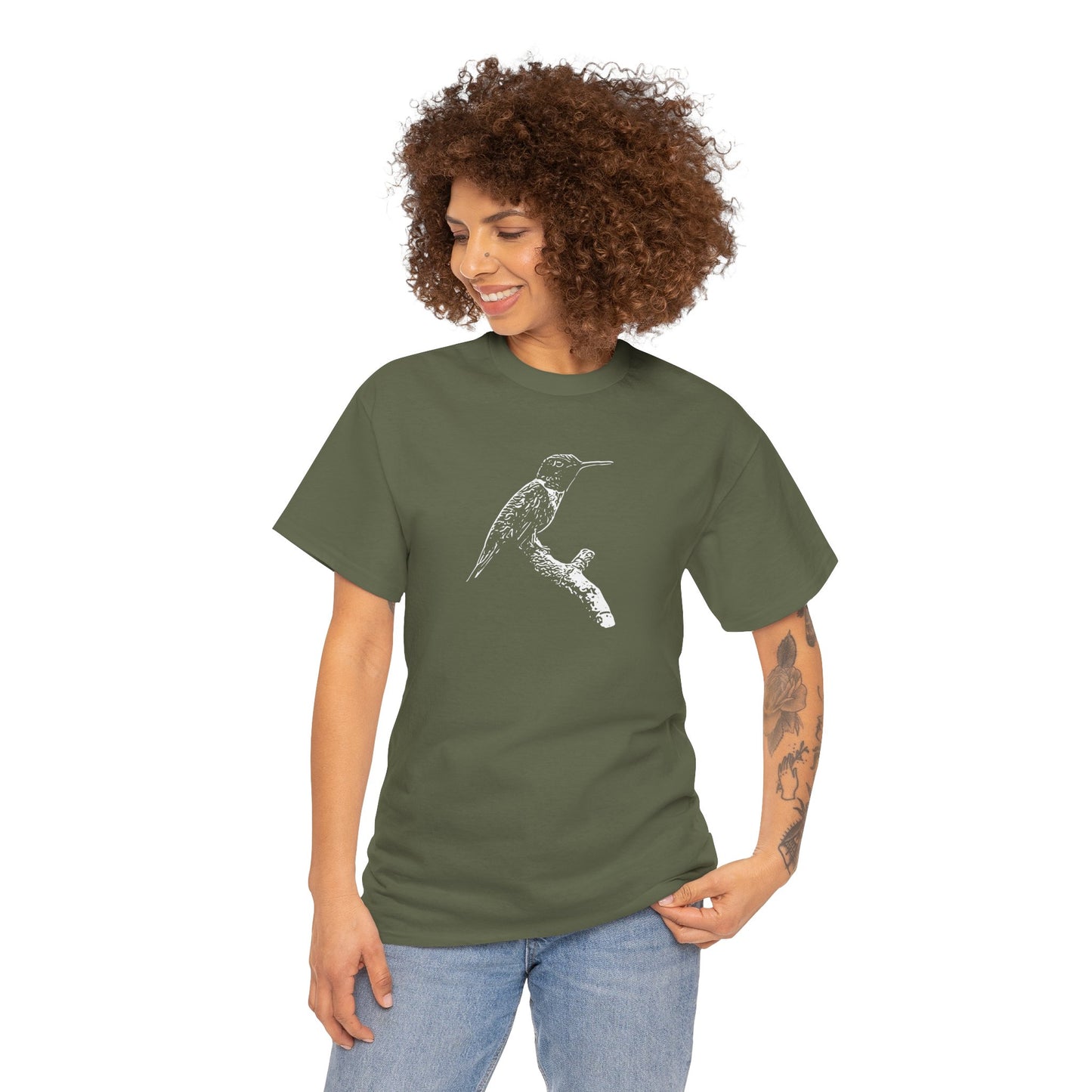 Hummingbird Adult 100% Cotton T-Shirt (Multicolors)