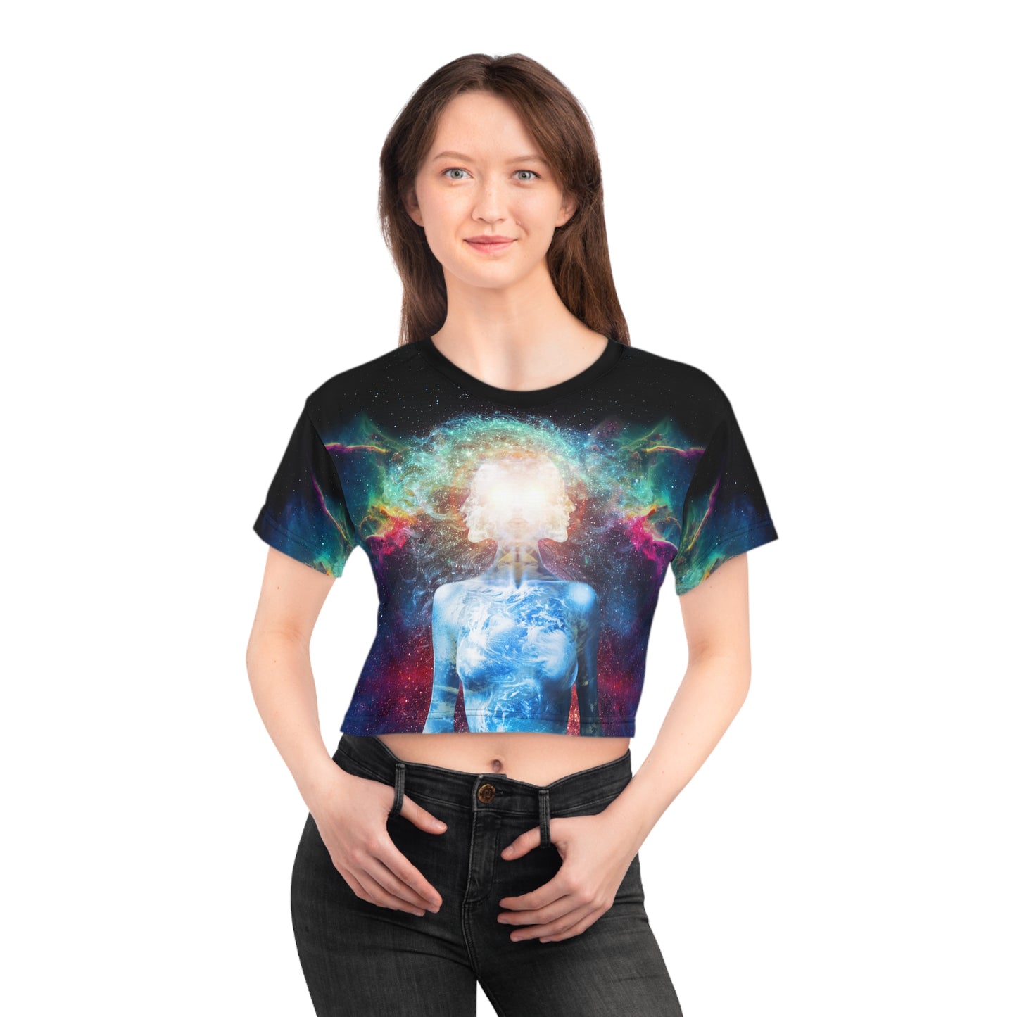 21st Century Gaia Surreal Art Crop Top