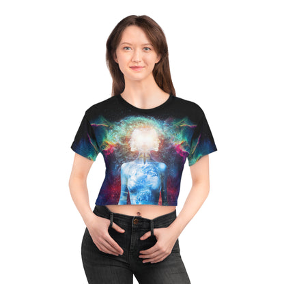 21st Century Gaia Surreal Art Crop Top