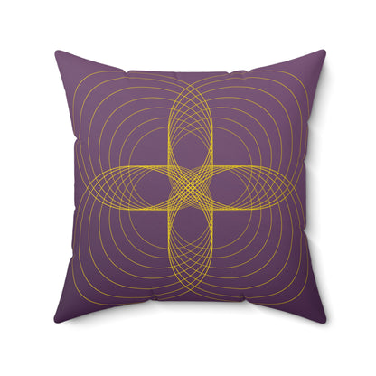 Purple Frequencies Faux Suede Throw Pillow