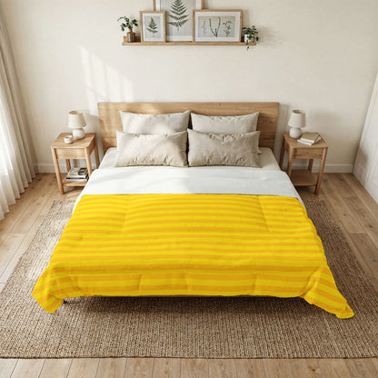 Citron Yellow Striped 100% Cotton Comforter