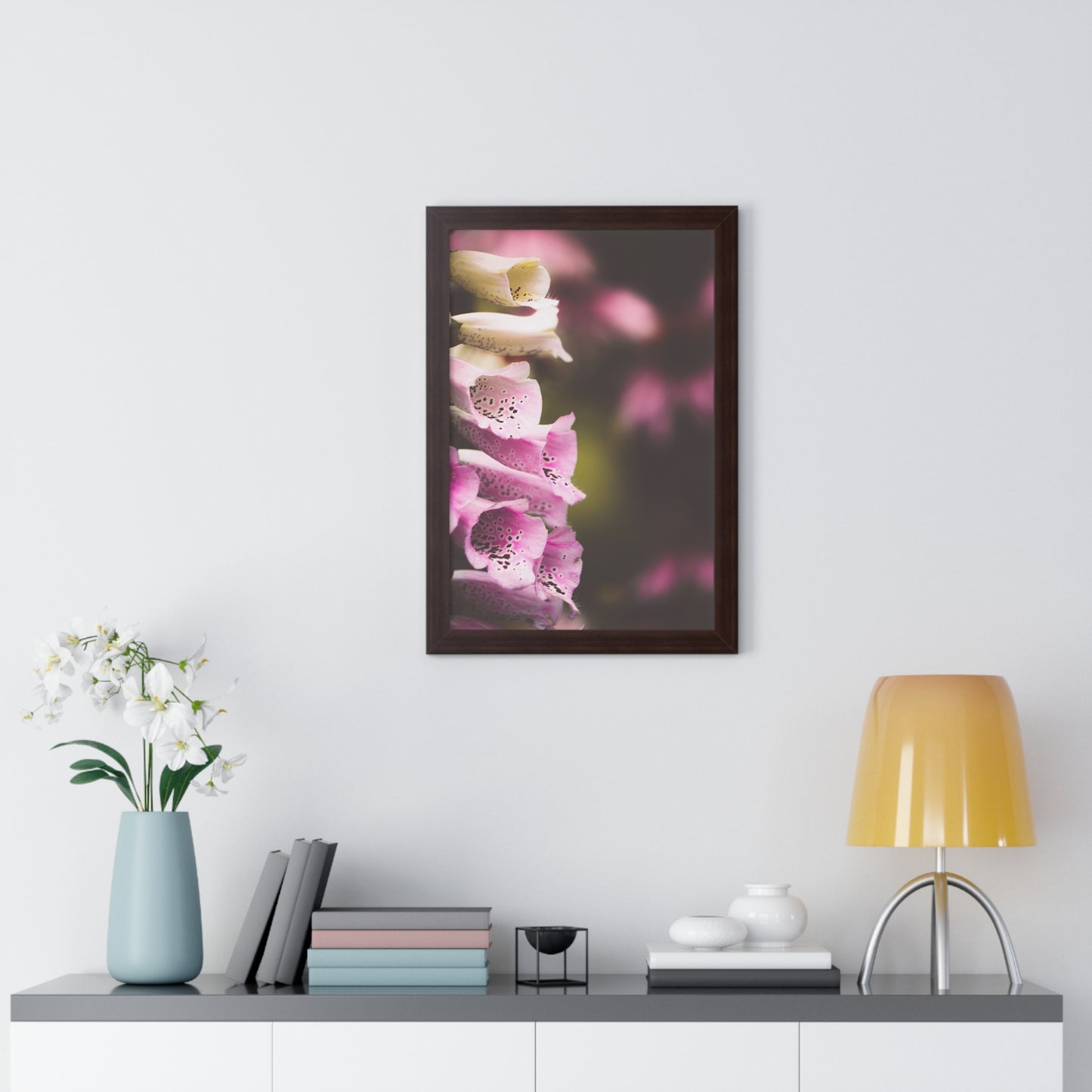 Foxglove Flowers Framed Matte Print