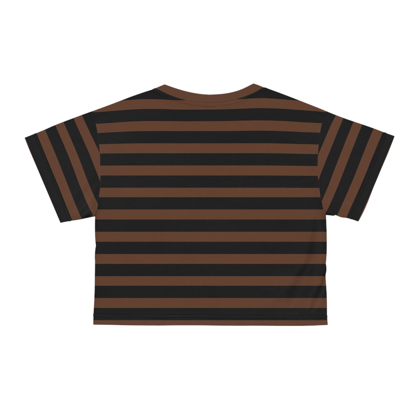 Brown + Black Stripes Cropped Tee