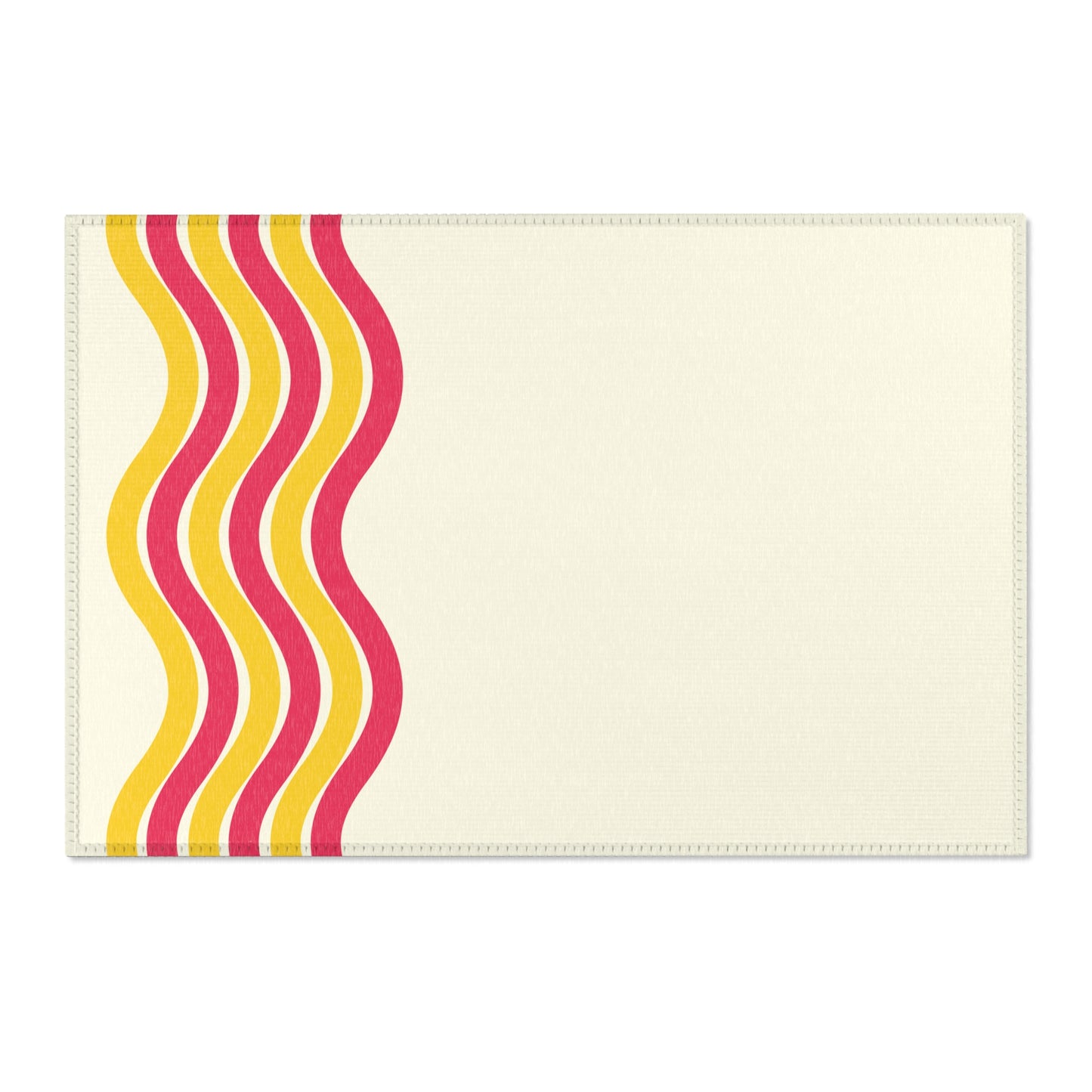 Pink + Yellow Waves Indoor Rug