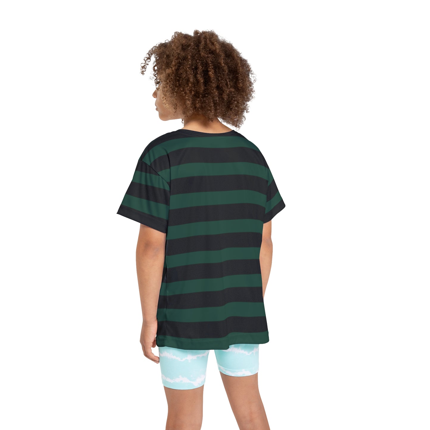 Green + Black Stripes Kids' Poly Tee