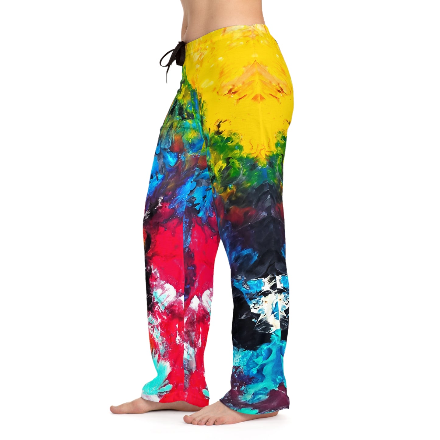 Colorful Paint Waves Women's Pajama Pants