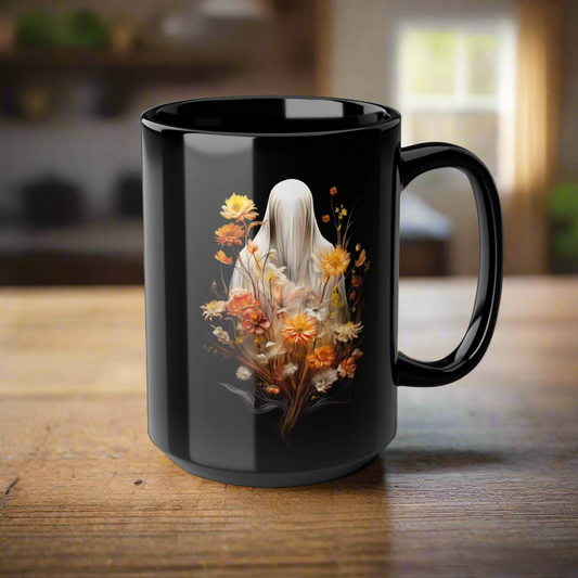 Halloween Garden Haunting 15oz Black Mug