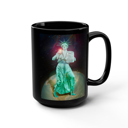 Divine Lady Liberty 15oz Black Mug