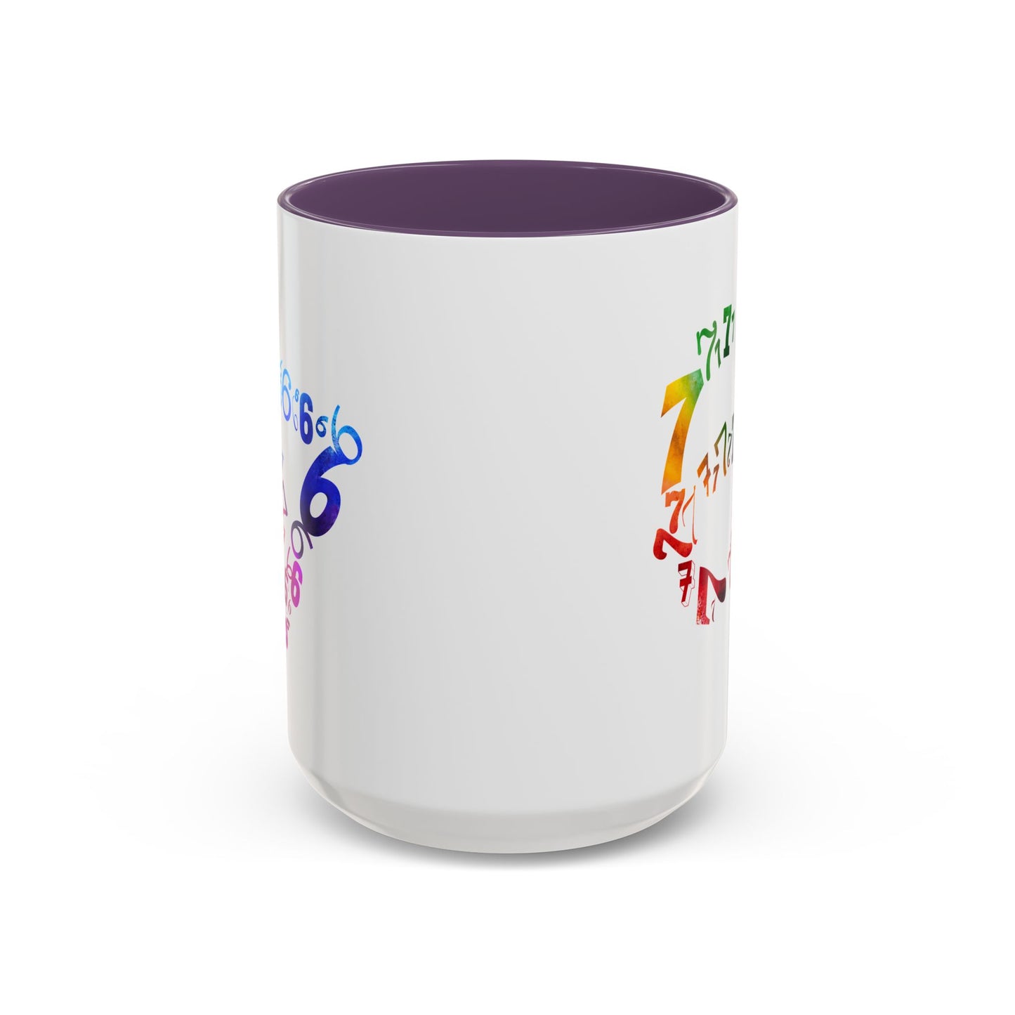 6-7 Meme Illusion Colorful Handle Ceramic Mug (11, 15oz)