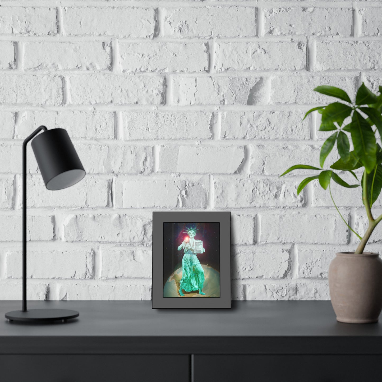 Divine Lady Liberty Framed Print | Surreal Art