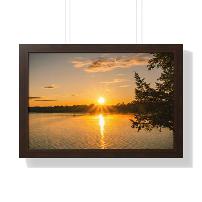 Summer Sunrise Over A Maine Lake Framed Matte Print