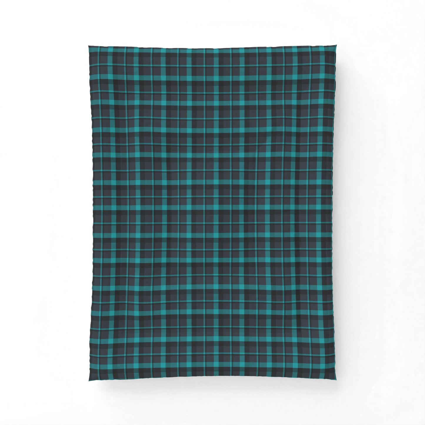 Muted Purple + Green Plaid 100% Cotton Comforter