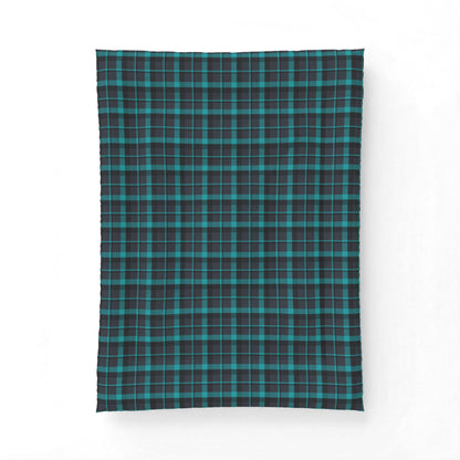 Muted Purple + Green Plaid 100% Cotton Comforter