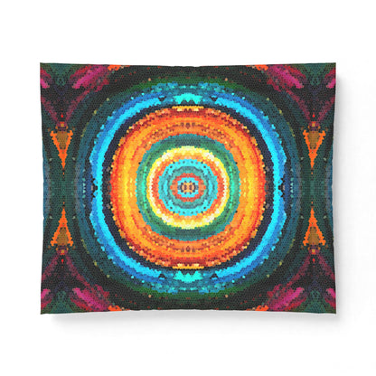 Pixel Mosaic Teal Orange 100% Cotton Comforter