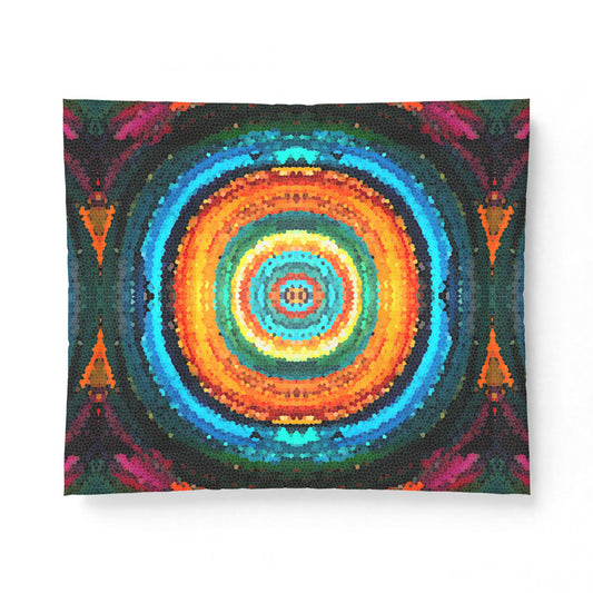 Pixel Mosaic Teal Orange 100% Cotton Comforter