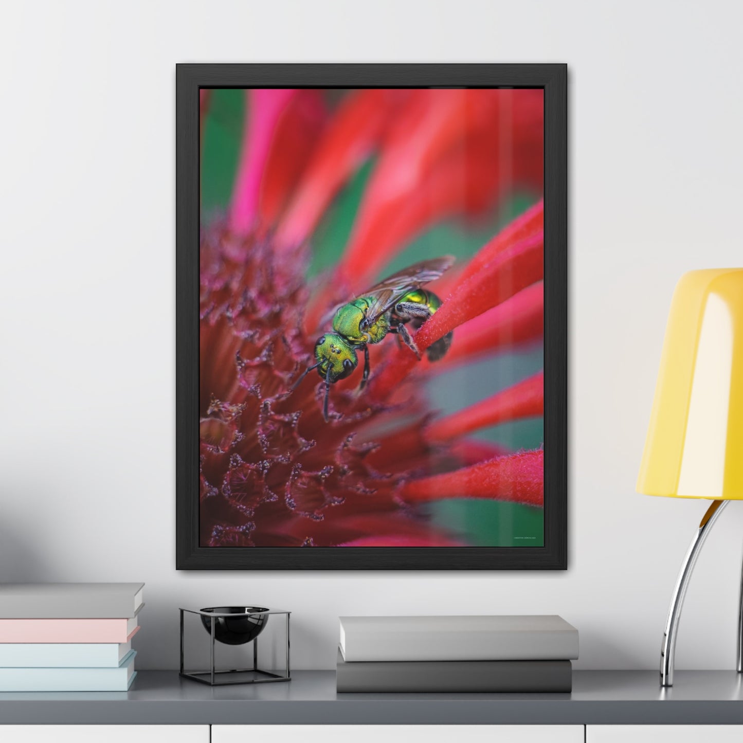 Beautiful Green Bee Framed Fine Art Photograph