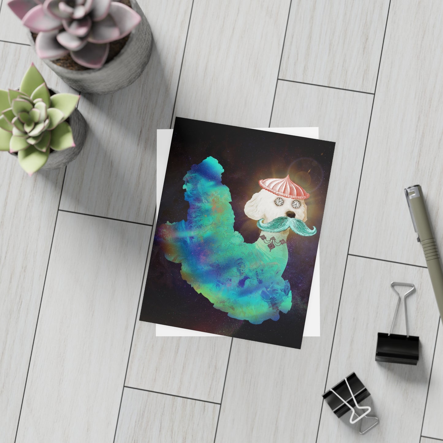 Surreal Astro Dog of Time Blank Card Bundles (w/envelopes)
