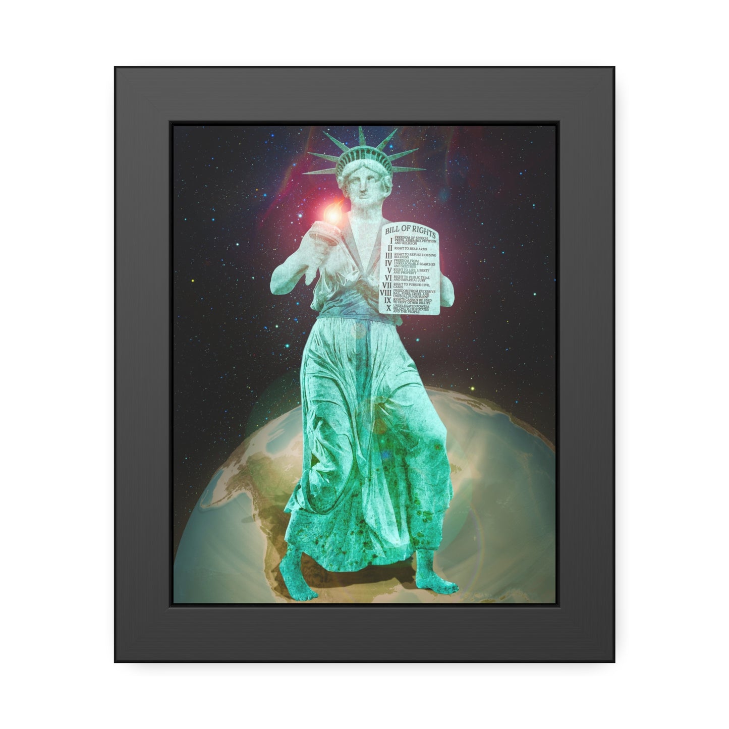 Divine Lady Liberty Framed Print | Surreal Art