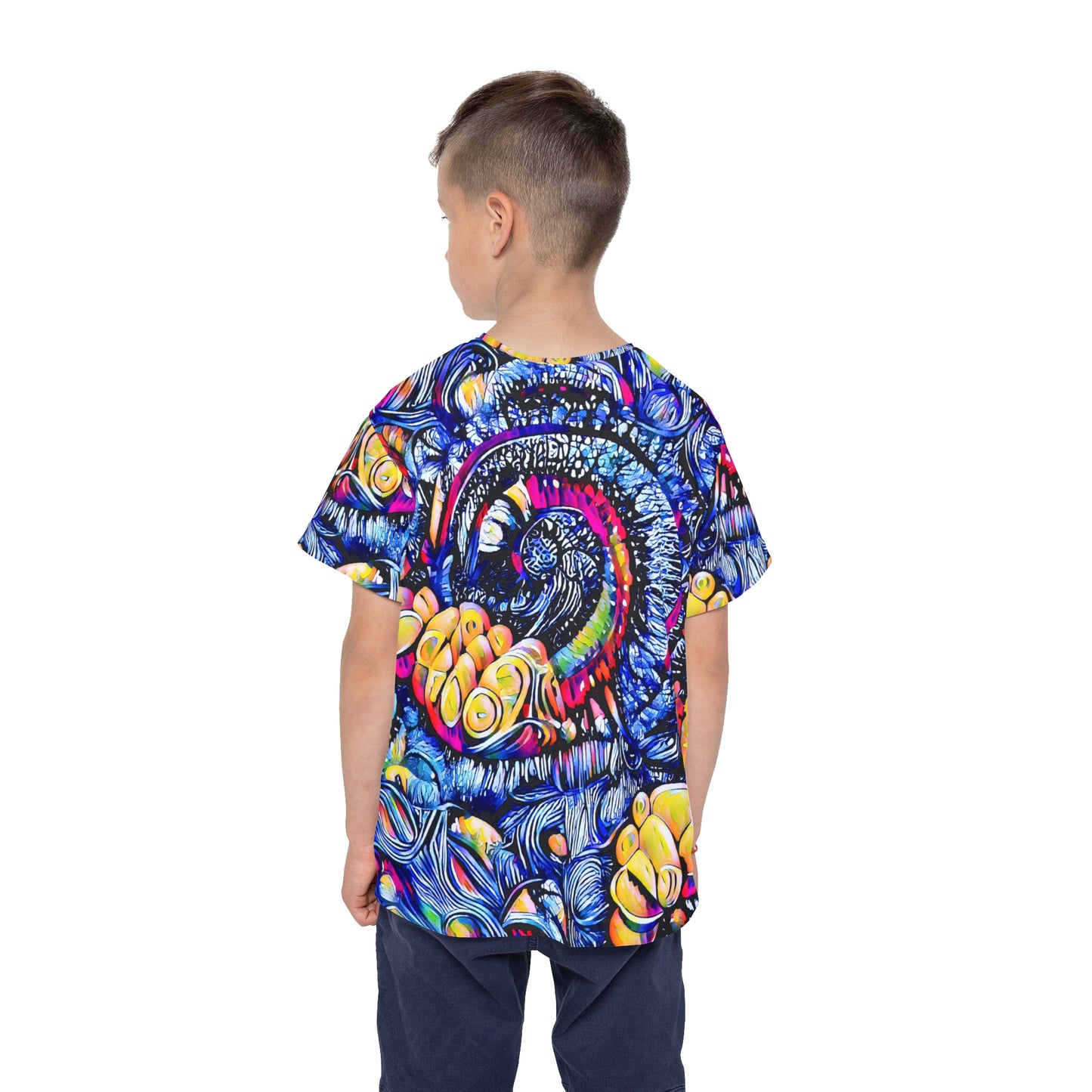 Colorful Time Spiral Kids' Poly Tee