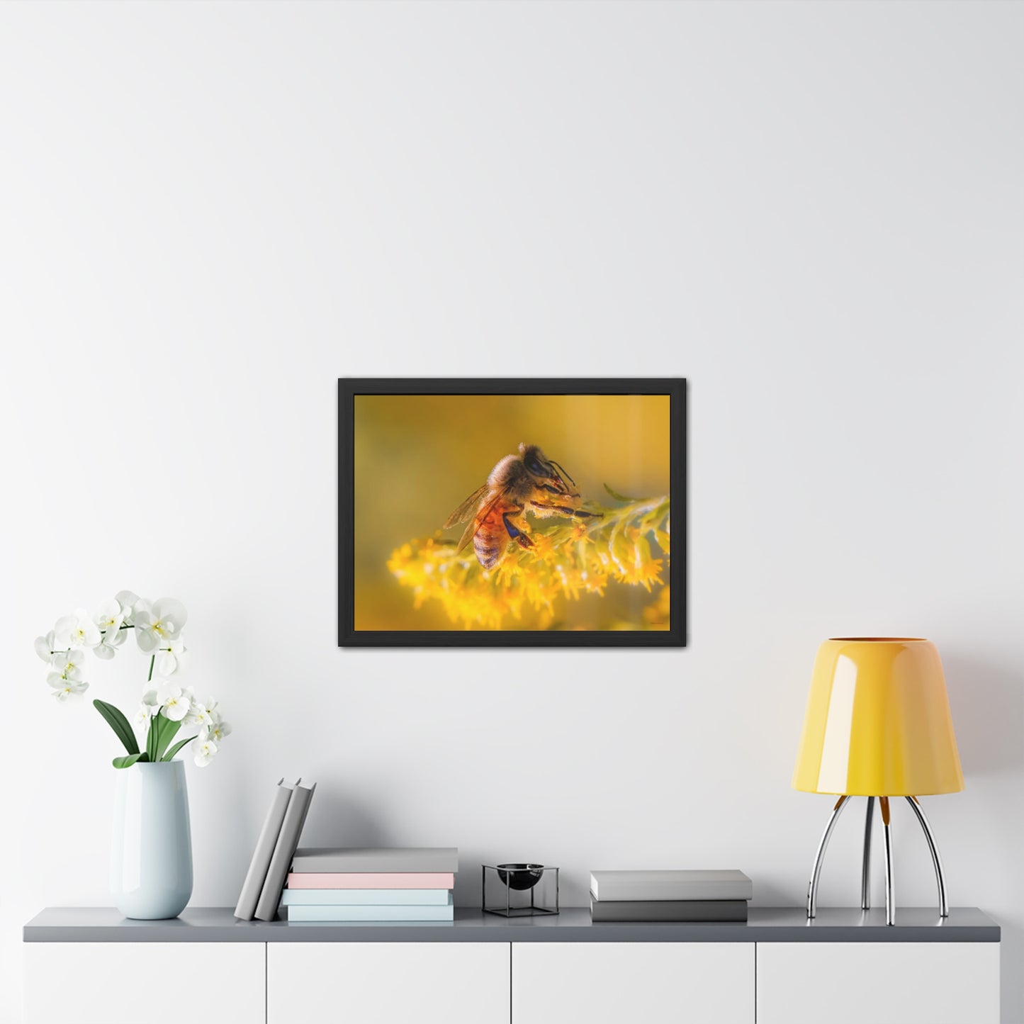 Golden Honey Bee Framed Fine Art Photograph