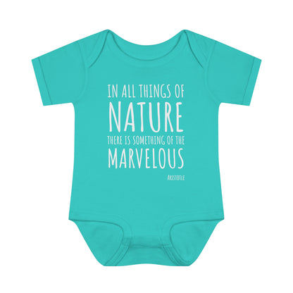 Marvelous Nature Aristotle Quote Baby Onesie 6M-18M (multicolors)