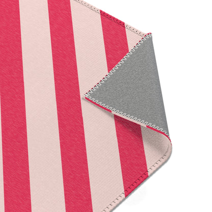 Diagonal Pink Stripes Indoor Rug