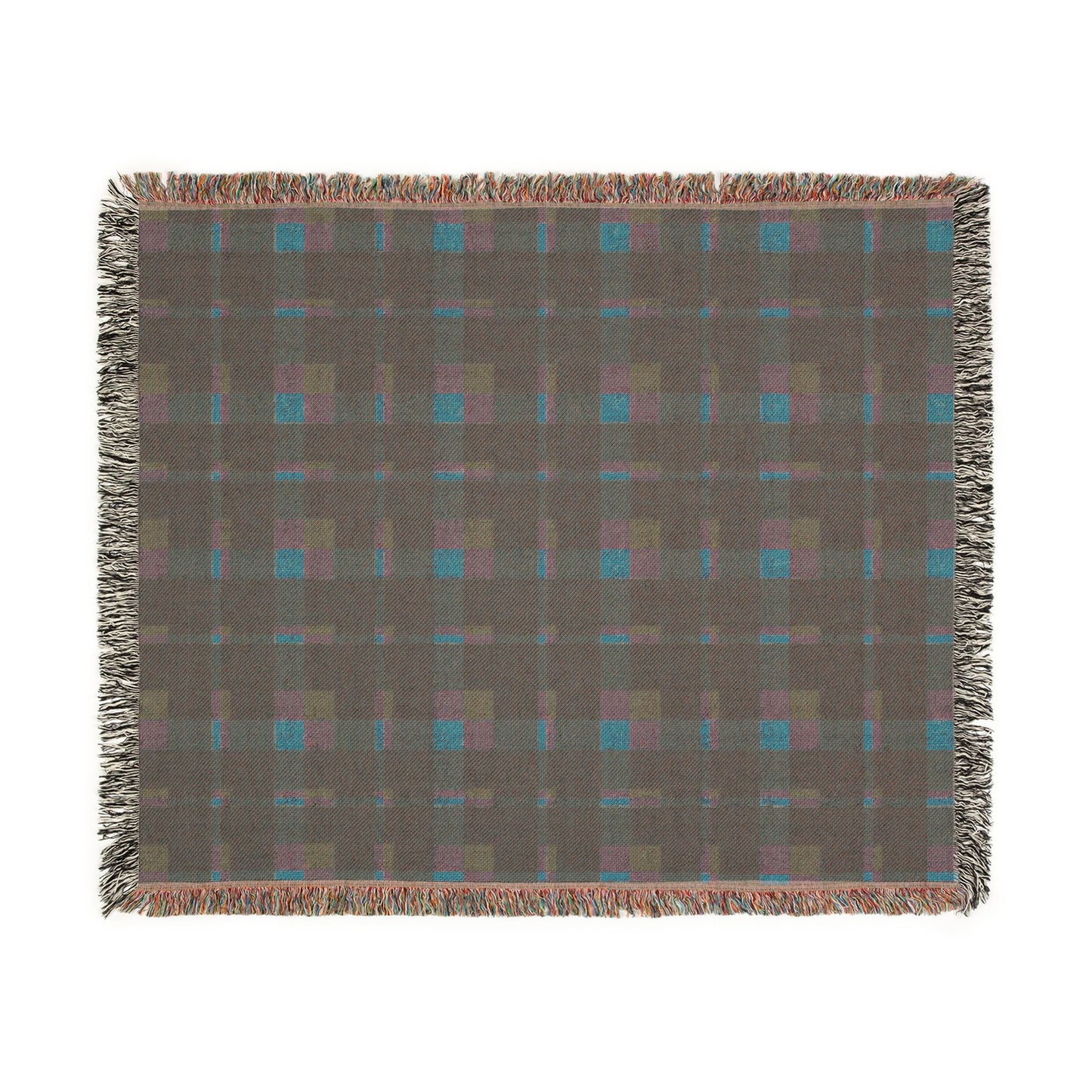 Warm Color Blocks 100% Cotton Woven Blanket (3 sizes) | Made In USA