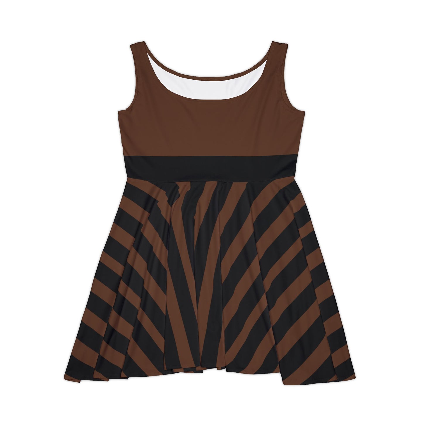 Brown + Black Stripe Women's Skater Dress