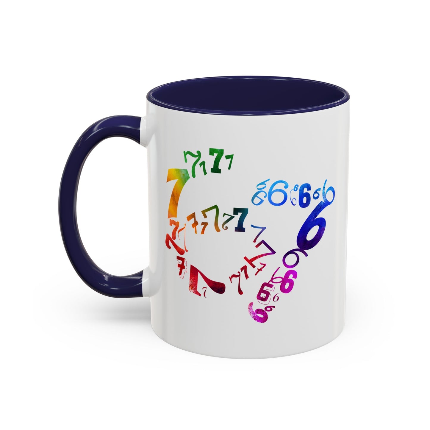 6-7 Meme Illusion Colorful Handle Ceramic Mug (11, 15oz)