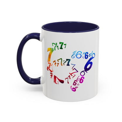 6-7 Meme Illusion Colorful Handle Ceramic Mug (11, 15oz)