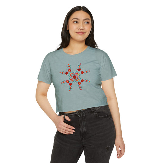 Painted Summer Flowers Women's Crop Top