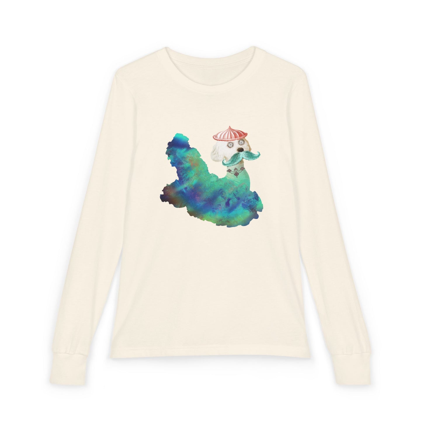 Surreal Astro Dog of Time Kids' Long Sleeve | Graphic Art Shirt | Terra Conserva
