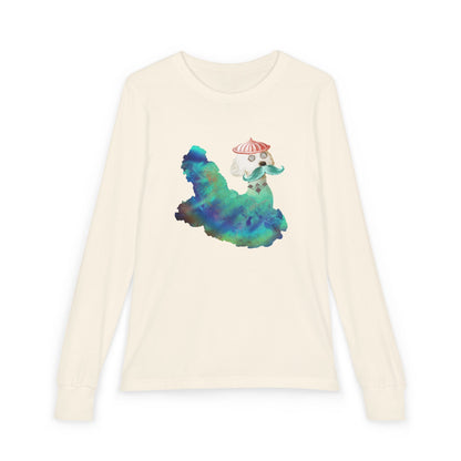 Surreal Astro Dog of Time Kids' Long Sleeve | Graphic Art Shirt | Terra Conserva