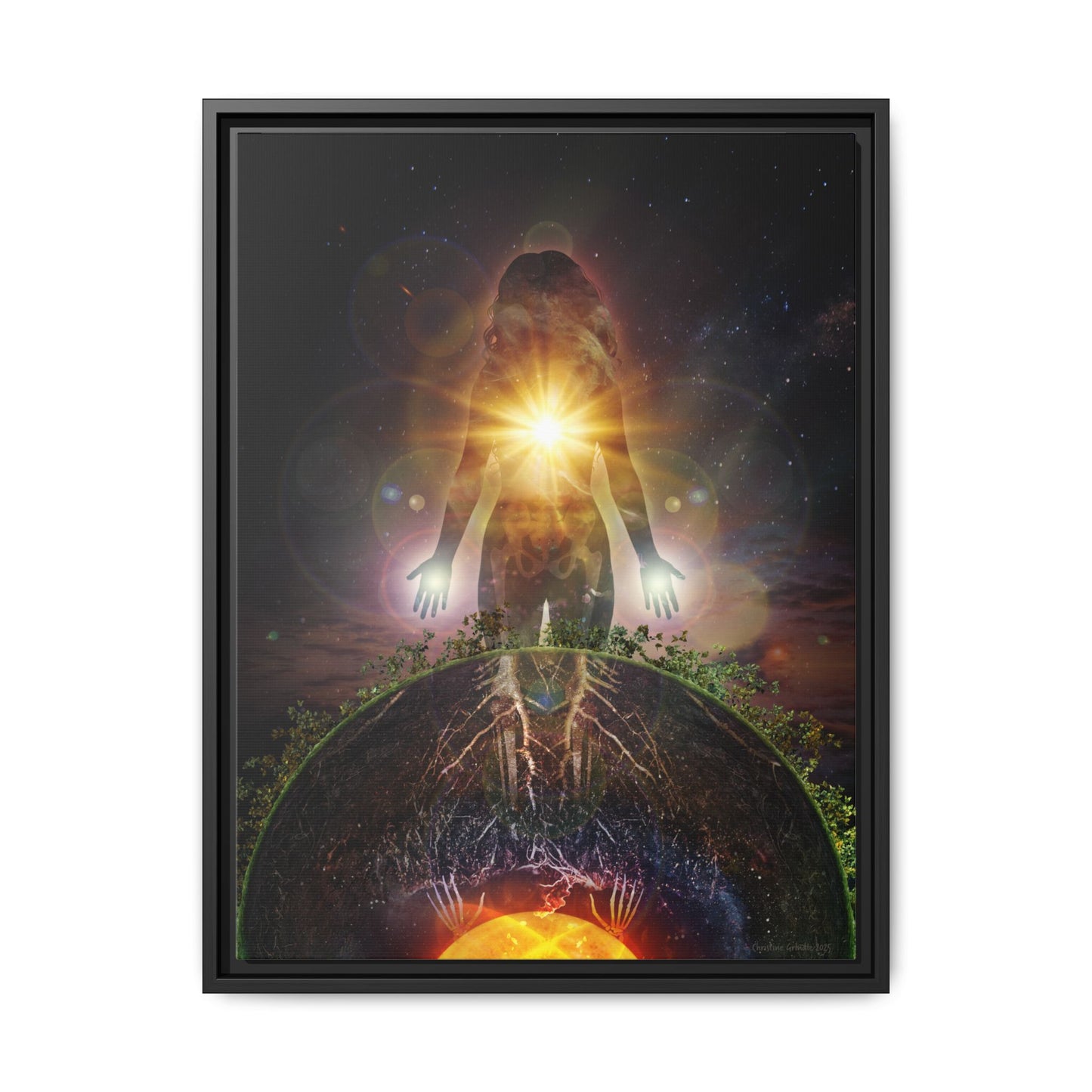 Persephone's Divinity Framed Canvas Print | Surreal Art