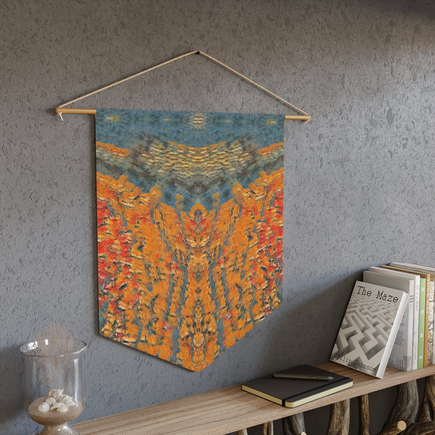 Parallel Sunsets Wood + Twine Tapestry