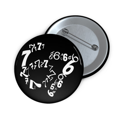 6-7 Meme Illusion Black + White Metal Pin | Made in the USA