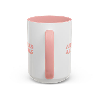 All People Are Equals Pink Handle Ceramic Mug (11, 15oz)