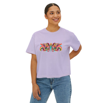 Butterfly Symmetry Women's Mid-Waist T-Shirt