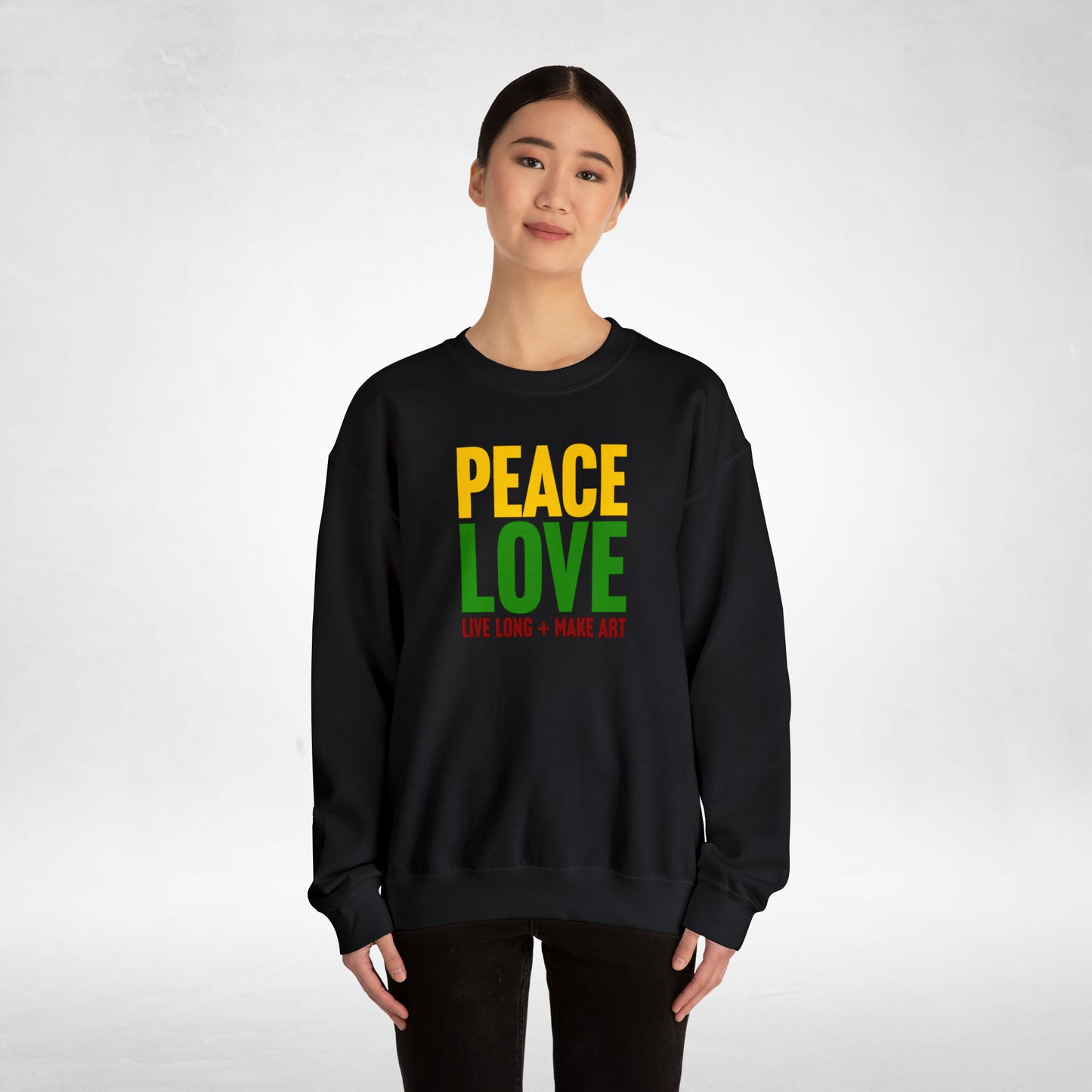 Peace, Love, Live Long + Make Art Women's Sweatshirt