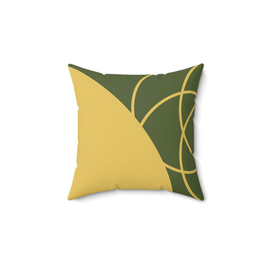 Golden Faux Suede Throw Pillow