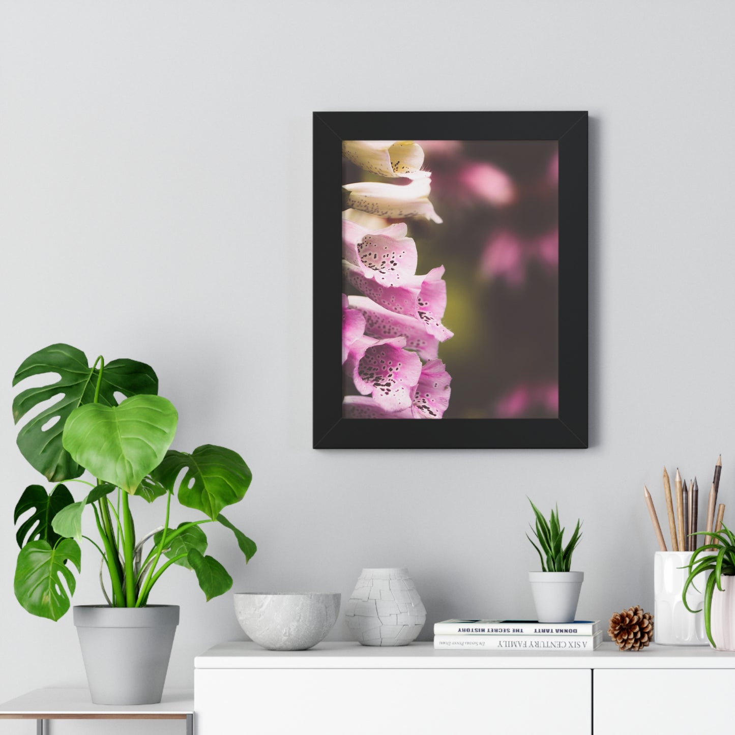 Foxglove Flowers Framed Matte Print