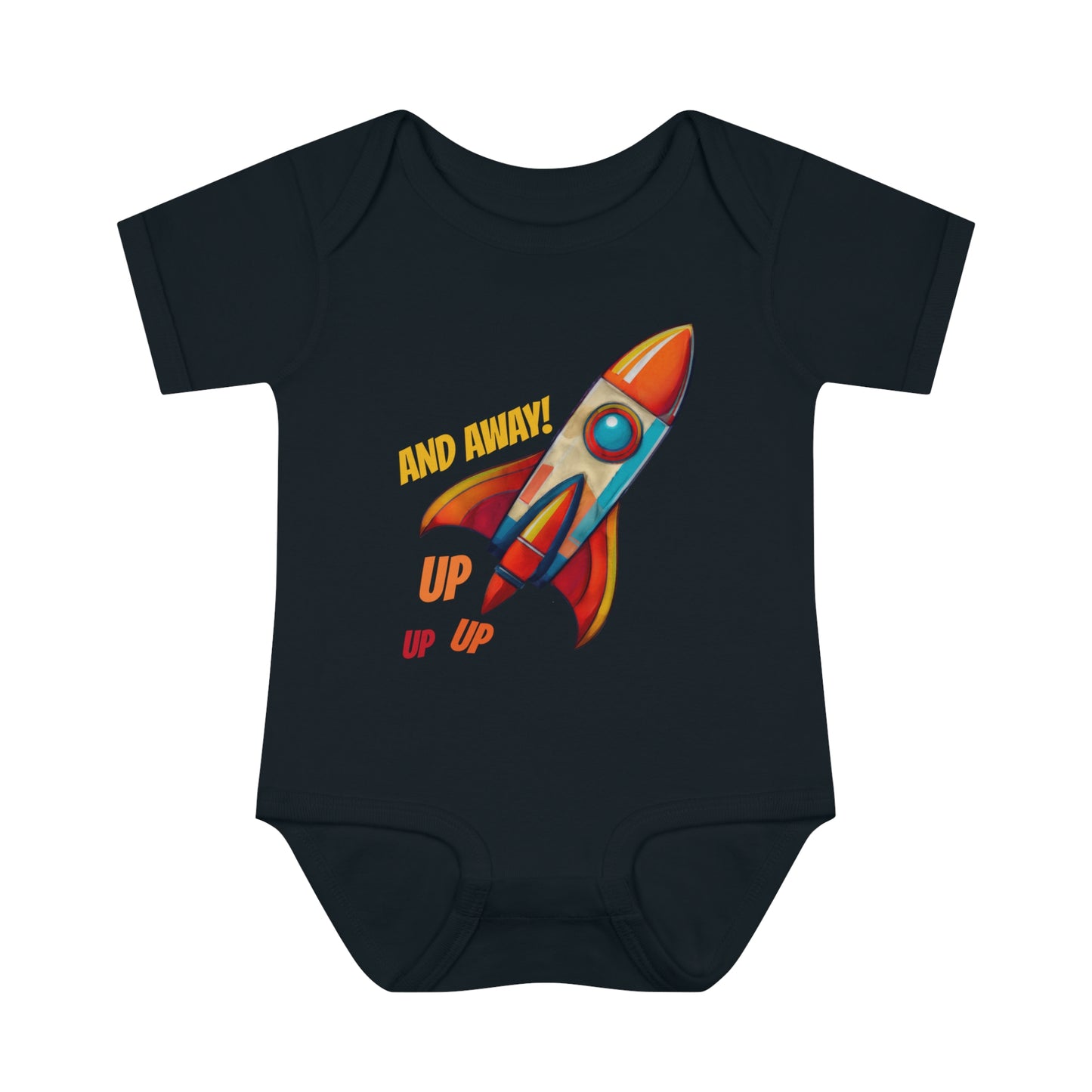 Rocket Ship Liftoff 100% Cotton Baby Onesie 6M-18M